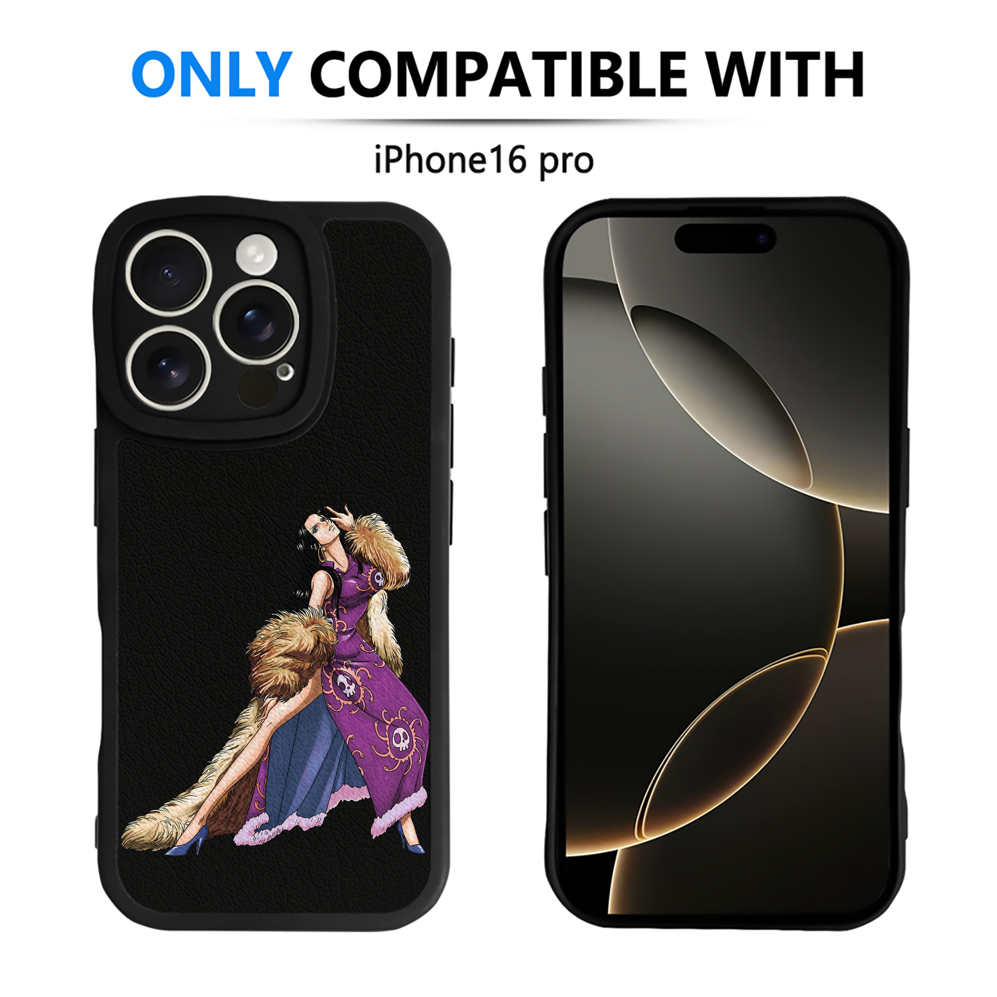 （画像用） ワンピース ボア・ハンコック ONE PIECE Boa·Hancock 【iPhone 16シリーズ対応】シリコンスマホケース（レザー調） 材質：シリコン
